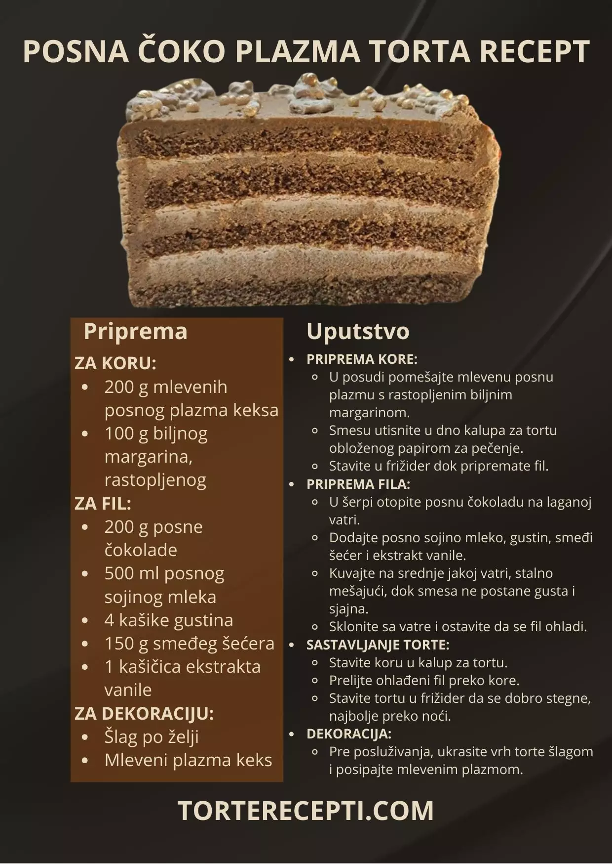 Posna Čoko Plazma Torta Recept