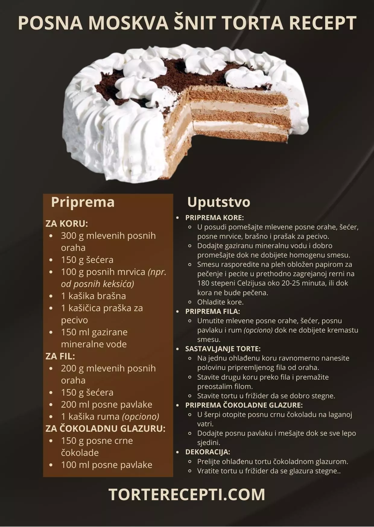 Posna Moskva Šnit Torta Recept