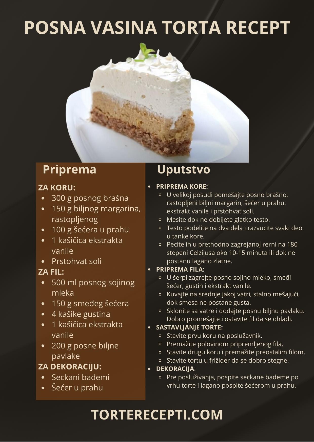 Posna Vasina Torta Recept